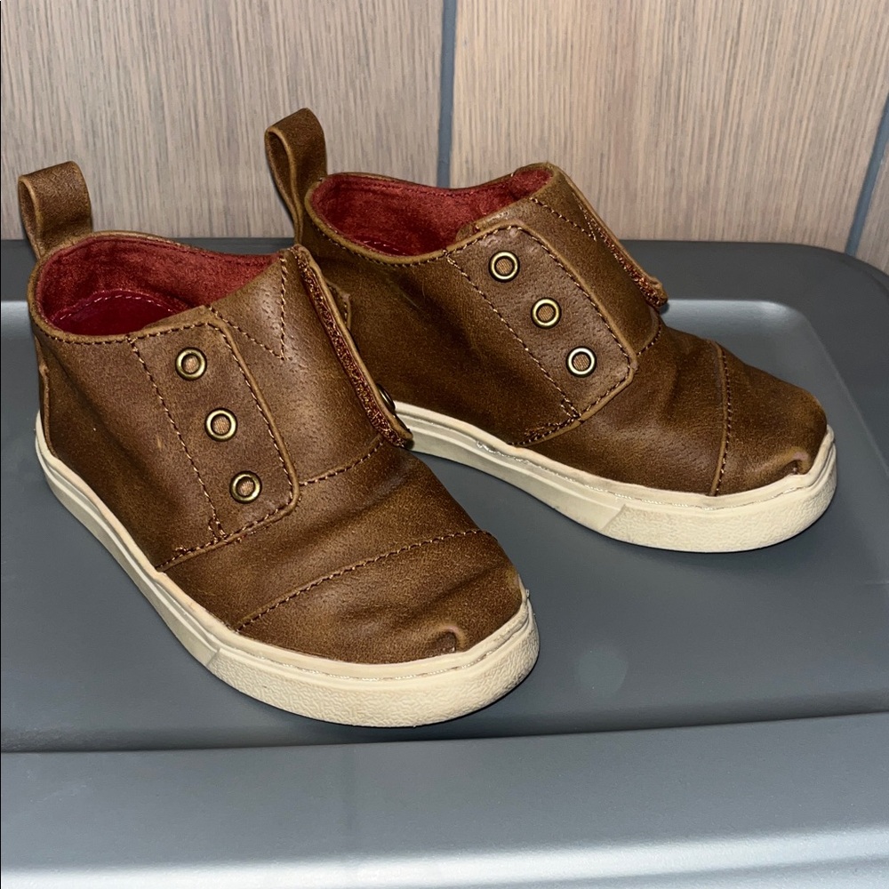 Toms Brown Kids Sneakers with Cream Soles